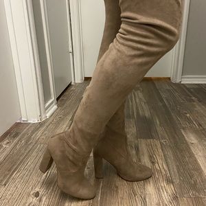 Steve Madden Suede 4 Inch Heel Over The Knee Boots